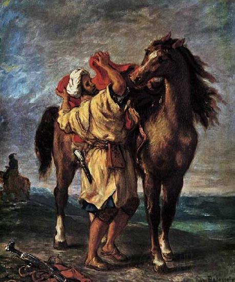 Eugene Delacroix Marocan and his Horse